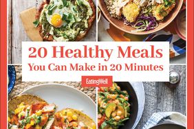Collage de 20 menú saludable que se puede hacer en 20 minutos