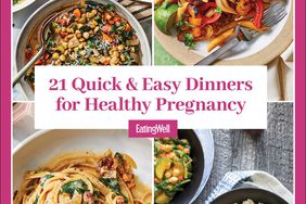 Collage de recetas para una cena fácil y fácil durante el embarazo