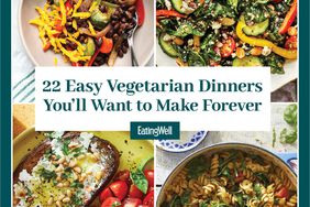 Un collage de fotos de 22 recetas vegetarianas fáciles que querrás seguir haciendo para siempre.