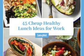 45 ideas económicas de almuerzos saludables para el collage de fotos de recetas de trabajo
