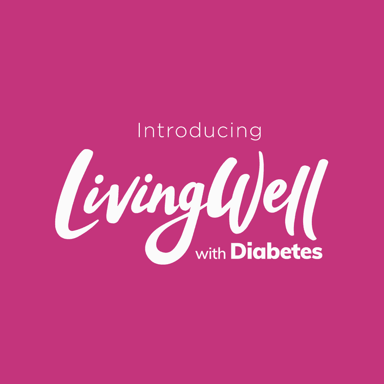 Diabetes y el logotipo de White White en el fondo de rosa