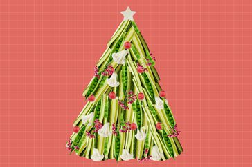 Collage de árbol de Navidad Crudité de verduras Árbol de Navidad