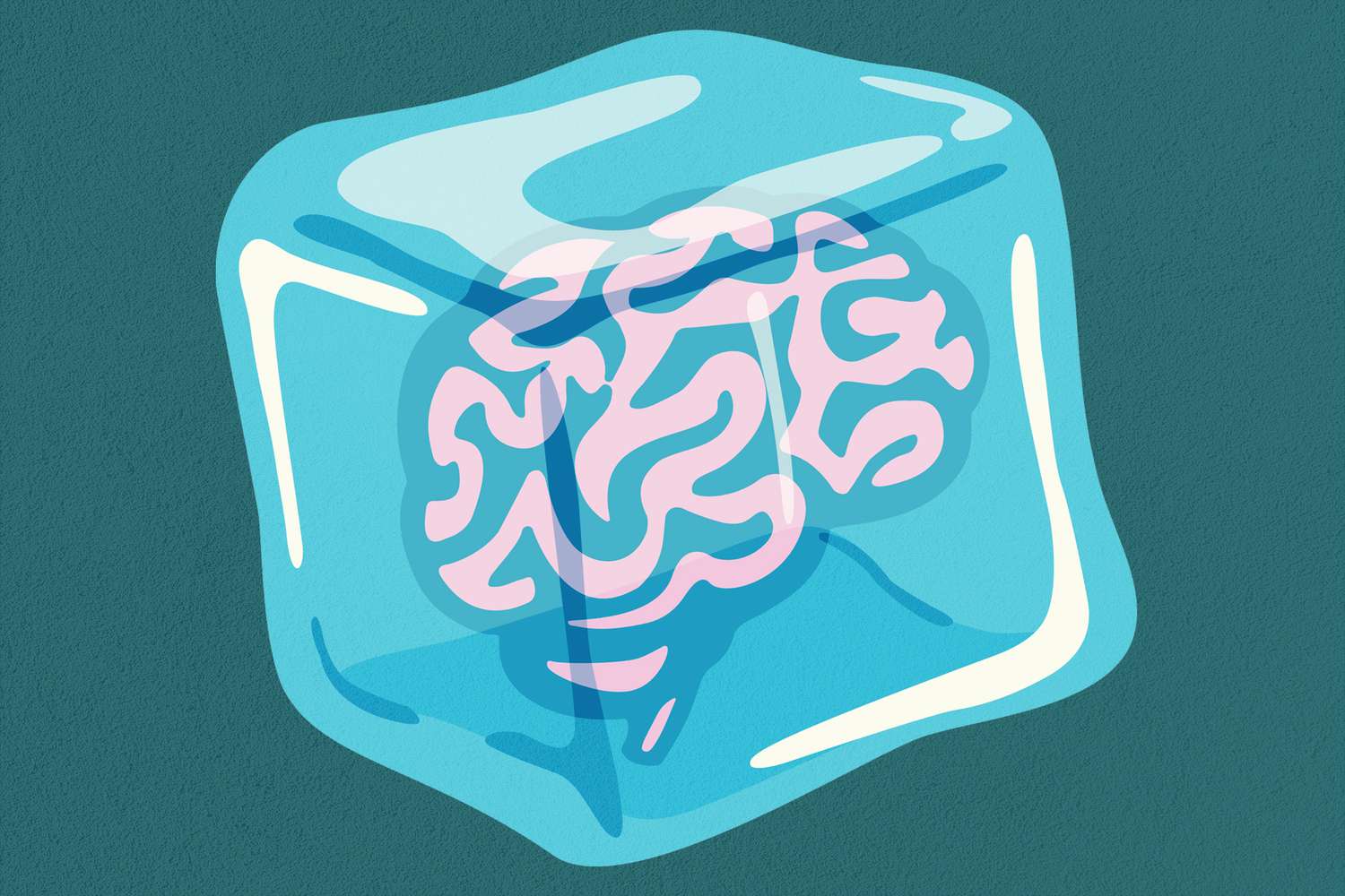 Ilustración de un cerebro en hielo