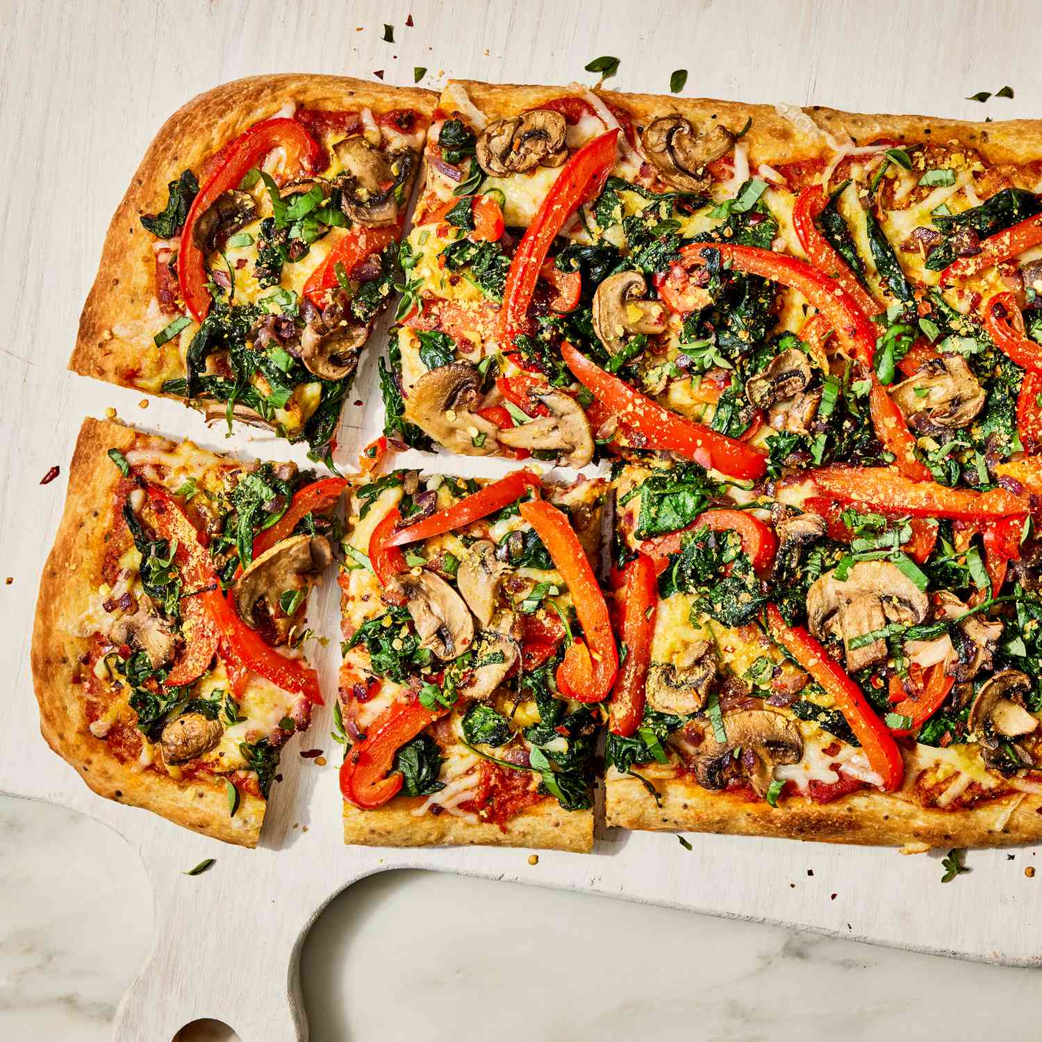 Foto de receta de pizza vegana fácil