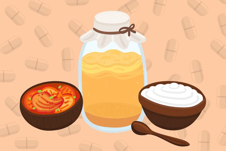 Ilustración de alimentos fermentados