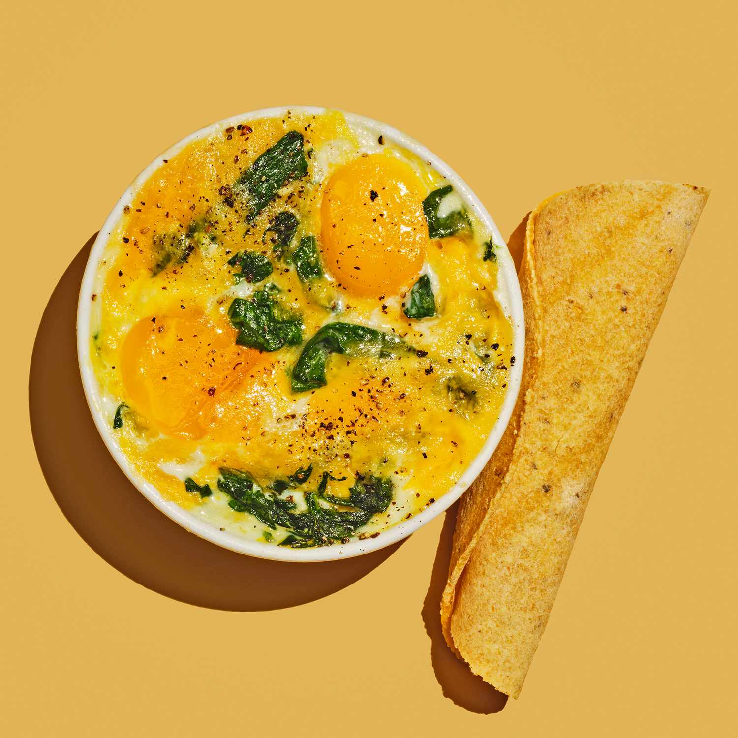 Huevos instantáneos y queso