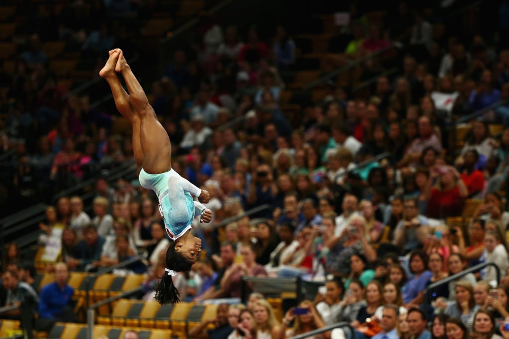 BOSTON, MA - 19 DE AGOSTO: Simone Biles compite en salto durante el día 4 del Campeonato de Gimnasia de EE. UU. 2018 en TD Garden el 19 de agosto de 2018 en Boston, Massachusetts (Foto de Tim Bradbury/Getty Images).
