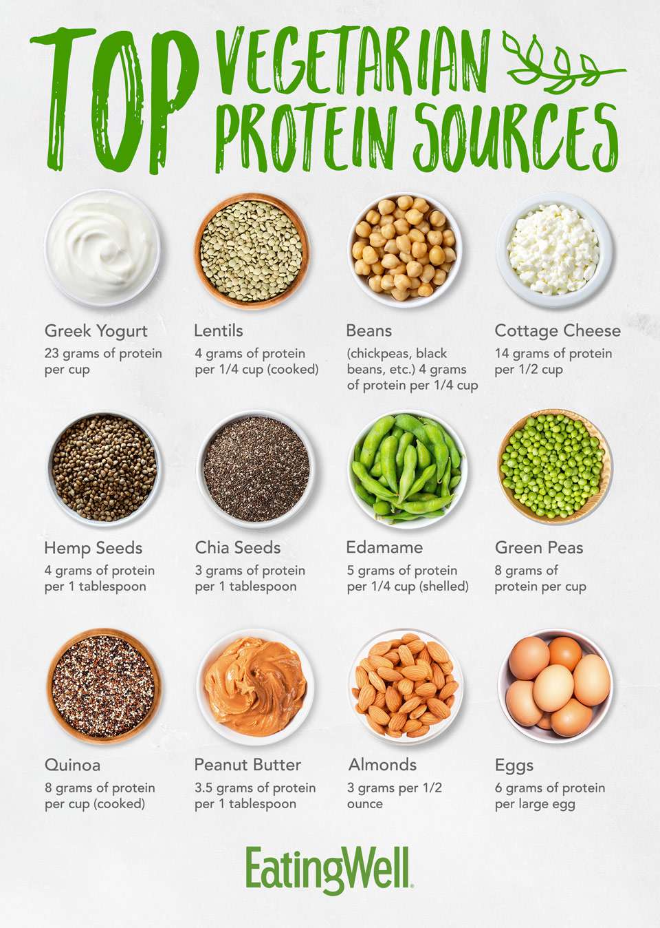 Infografía de proteínas vegetarianas