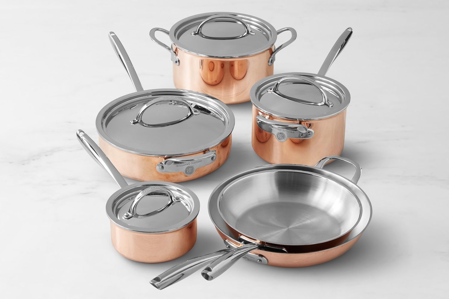 Williams Sonoma Thermoclad Juego de utensilios de cocina de cobre de 10 piezas